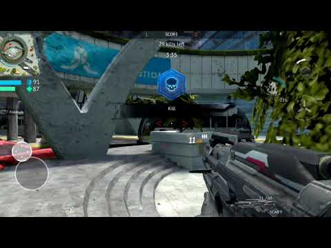 Playing first person shooter game Playing first person shooter game