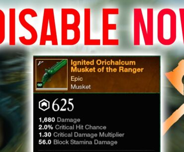 DISABLE MUSKET NOW (GAME BREAKING EXPLOIT) - NEW WORLD