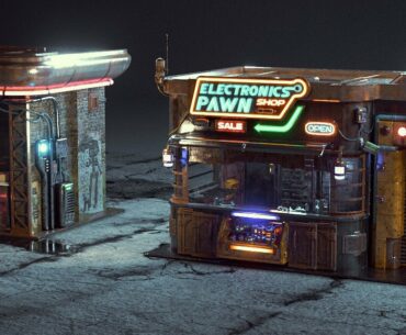 Cyberpunk Pawnshop (Giuseppe Sarcì, ArtStation)
