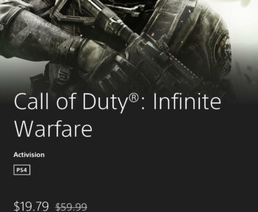 IW is $20 on the PSN store! (I had to re-buy it due to digital PS5) — BY FAR my favorite zombies game. Maps. Story. EEs. All great!