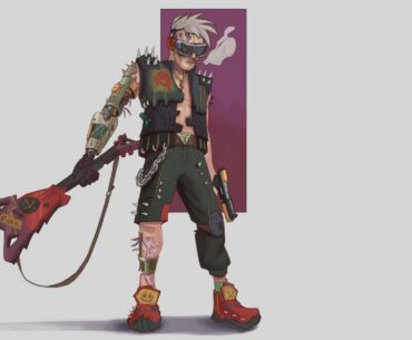 Hi friends. Please evaluate the concept art of the character for our game. How well do you think it fits cyberpunk