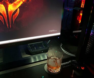 Cheers…A little Woodford Reserve and gaming to unwind after a long week