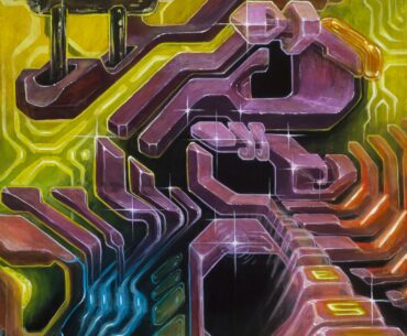 "Voltage" acrylic on linen cyberpunk painting [oc]