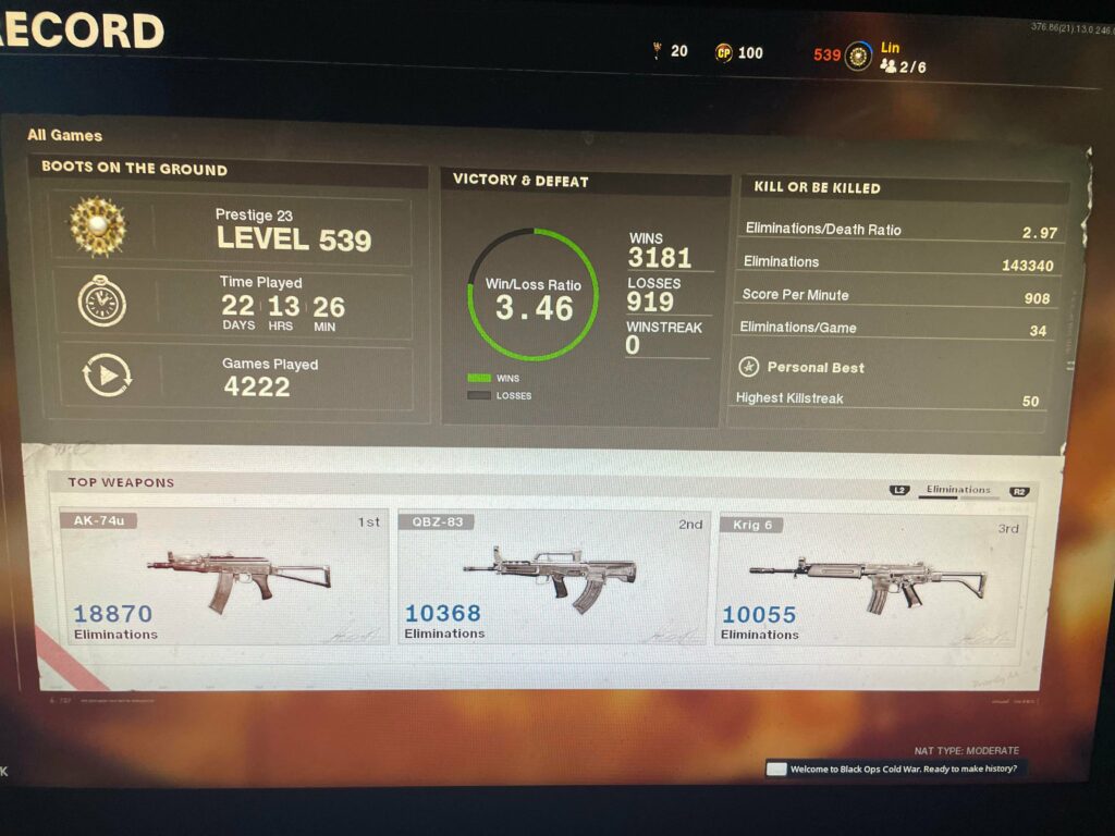 Someone showed their stats
