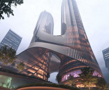 Tower C designed by Zaha Hadid, being built in Shenzhen china.