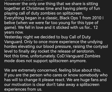Hey! Let me know whatcha think. Long story short: 2 cousins crying about Zombies mode doesn't support splitscreen.