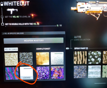 Unable to unlock a specific camo and can't see why