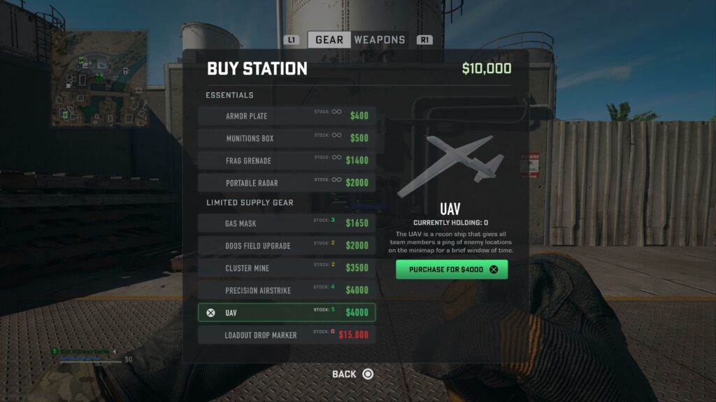 The New Buy Stations were really hard to navigate using only the analog stick, so I redesigned them so you can tab between Gear and Weapons!