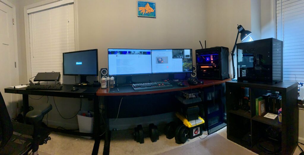 Cleaned up the office. I know my cable management could use some Velcro ties. It’s coming tomorrow.