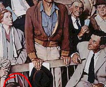 Richtofen lookalike in painting Freedom of Speech by Norman Rockwell (1943)