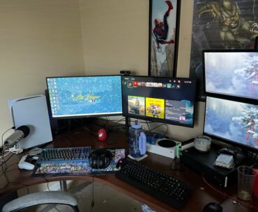My CURRENT set has Xbox/Ps5/Switch. Two PCs. (I work from home) Working on Wires Tonight!