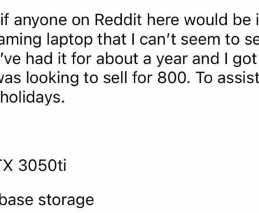 Unable to sell laptop.