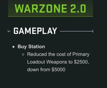 Loadout Primary Weapon Cost has been Reduced by 50%