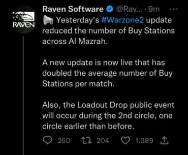 Update: Double buy stations and loadouts dropping during the 2nd circle
