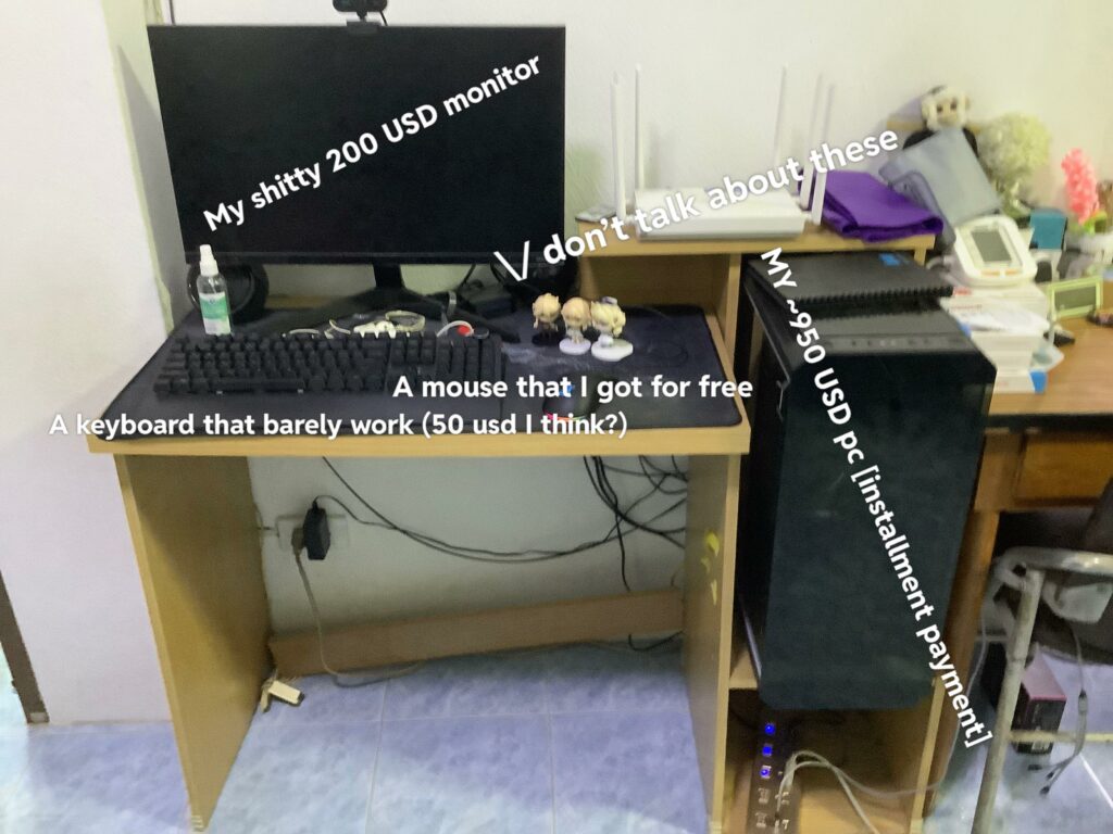 Least worthwhile 1000+ USD of all time (you’re lucky I didn’t bring my 10+ years old chair and the table is falling apart)