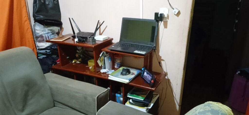 My chair is a sofa's arm and is were i sleep...