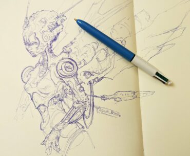 Sexy android warm up sketch