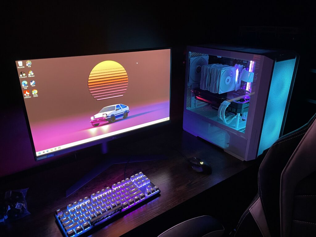 Finished my brothers first gaming setup!