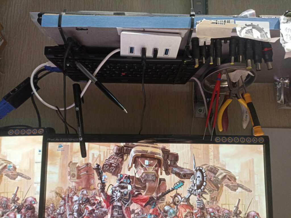 In continuation of using jury-rigged PC's here comes work-station out of X220.