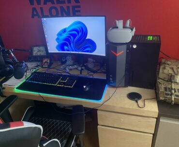 Here’s my battle station. The Xbox is a fridge