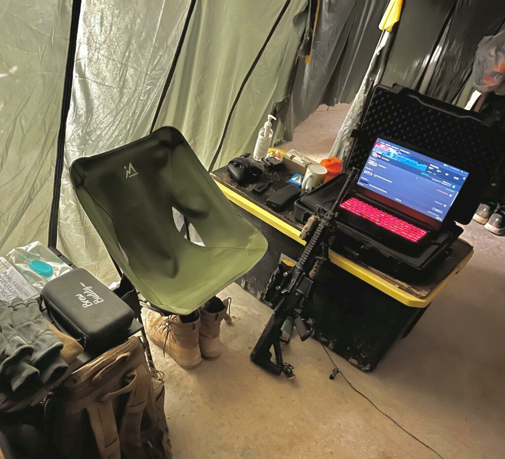 My (literal) battlestation in the middle east