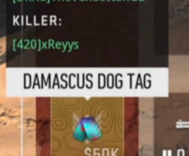 50K Damascus Dog Tag in DMZ Rare Loot