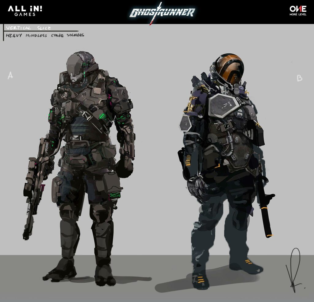 Ghostrunner enemies - Rubinkowski