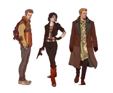fanart of case, molly, and Armitage (neuromancer) by Nathan Anderson