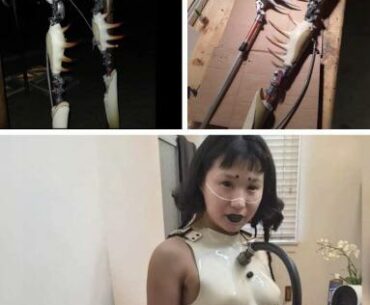 10 foot mantis inspired prosthetic legs by mutantbirth