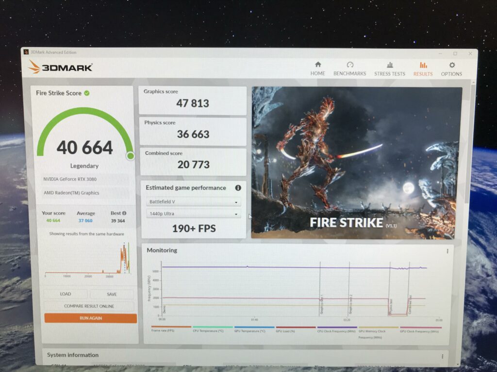 Finally made a Legendary entry into 3dMark on fire strike!