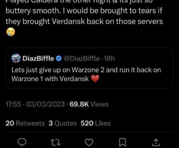 Warzone mobile replies to a thread of people complaining about WZ2.