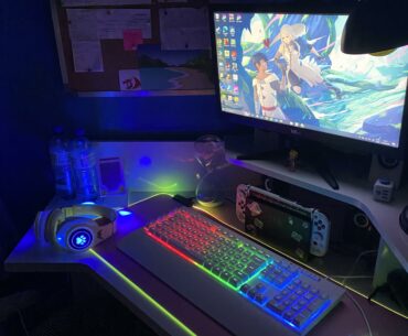 Took me some time to save up for the new keyboard and mouse, but I'm happy with the outcome. Not a conventional gaming desk, but I like it.