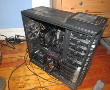 Side view of the gaming pc Cooler Master case i've had since 2015 and pc components since Dec 2019 when this pic was taken. My brother originally got me the case with all asus hardware in July 28th 2015 and my friend Ryan updated it for me on Dec 6th 2019 (my brothers birthday coincidentally).