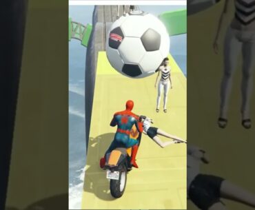 GTA 5 Spiderman Epic Jumps Motorcycle #shorts
