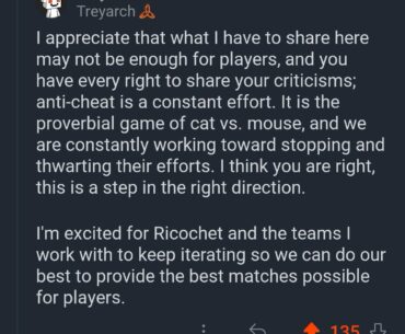 Treyarch answers to concerns players regarding Ricocheat anti-cheat.