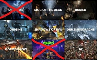 Call of Duty Elimination Game! 31st round - Vote for your least favorite zombies map! In 8th PLACE, ZOMBIES IN SPACELAND has been eliminated, with 40.5% of the votes. Vote for your LEAST FAVORITE zombies map remaining. (Link to the poll is in the comments)