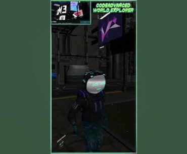 Cool cyberpunk VR world called y Lobby. Inside VRChat. Check it out.