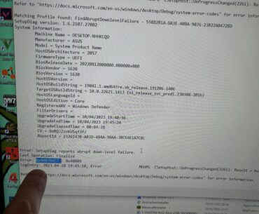 Pc crash error during win update