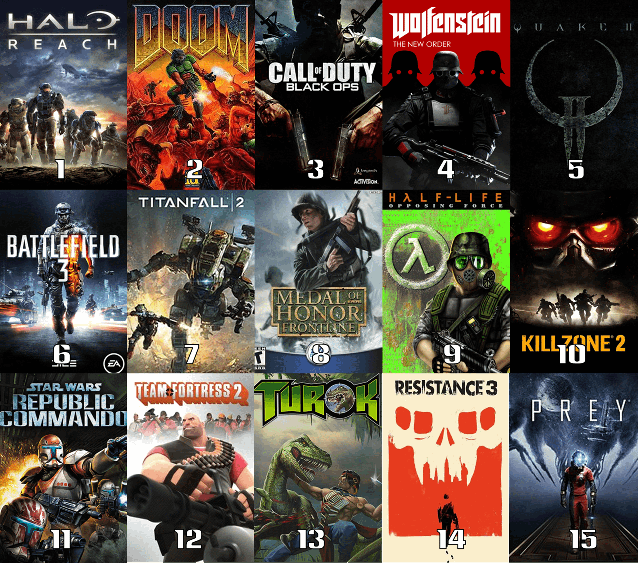 my top 15 fps games, 1 per franchise. FPSHUB