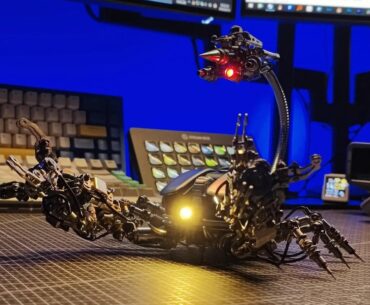 Mecrob Cyberpunk Robo-Mouse-Scorpion by combining the computer mouse and scorpion to fight back against online bullies in this digital age. It was inspired by @lovedeathrobots Mason's Rats, written by @nealasher.