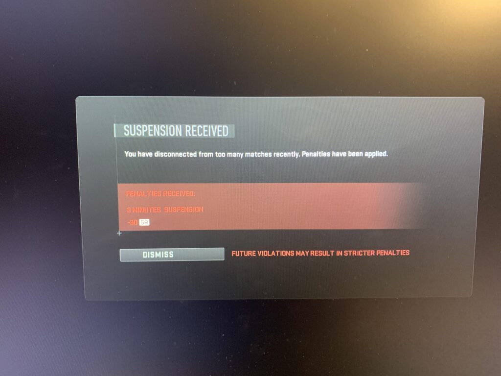 Got dev error and then penalized for it