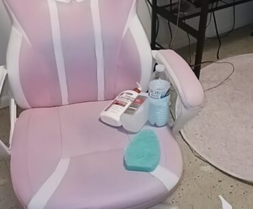 Pink pu leather gaming chair Black dye transfer