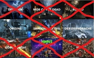 Call of Duty Elimination Game! 37th round - Vote for your LEAST FAVORITE zombies map! In THIRD PLACE, by one vote, MOB OF THE DEAD has been eliminated, with 37.80% of the votes. For the final round, there will be two days of voting. Vote for your least favorite map! (Link to poll is in the comments)