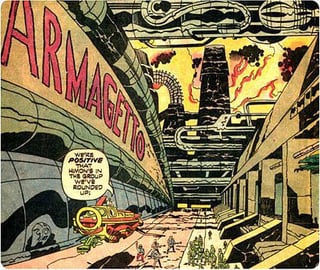 Jack Kirby’s Apokolips is quite Cyberpunk in away haven’t seen before. With a incredibly alien and archaic cities/people contrasting with the sprawling tech