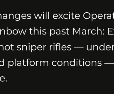 One Shot Snipers return confirmed