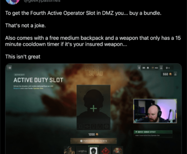 To get the Fourth Active Operator Slot in DMZ you... buy a bundle. Also comes with a free medium backpack and a weapon that only has a 15 minute cooldown timer if it's your insured weapon...