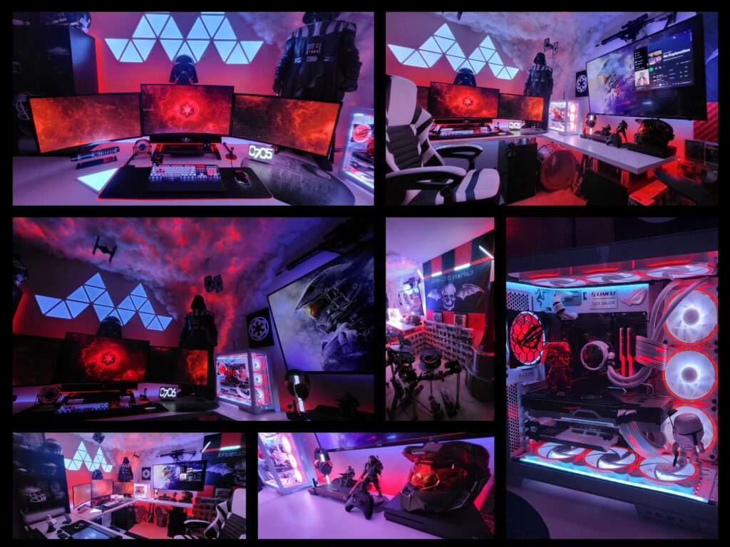 Darth Vader - My current setup. Big Changes coming the next couple months as I redo the room setup, also several PC upgrades. I would love to do these for a living lol