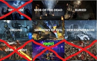 Call of Duty Elimination Game! 33rd round - Vote for your least favorite zombies map! In 6th PLACE, GOROD KROVI has been eliminated, with 38.0% of the votes. Vote for your LEAST FAVORITE zombies map remaining. (Link to the poll is in the comments)