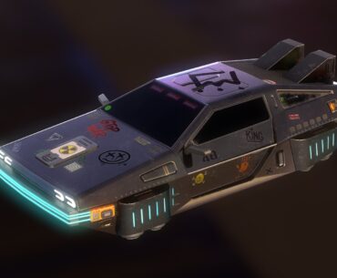 Cyberpunk ghetto DeLorean by Arseny Frozen