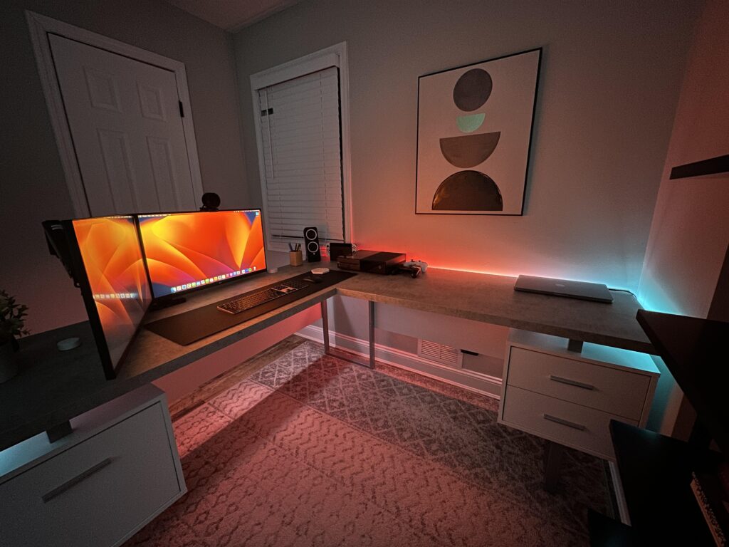 I didn't want to stare at the wall all day - so my station faces into the room